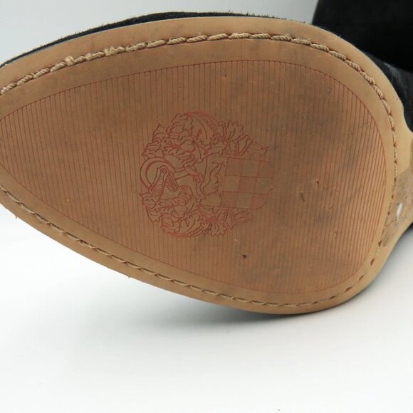 Vince Camuto Boots Sz 10 Black Suede Tassel Zip Ankle Booties Stiletto 3.5" Heel - Picture 8 of 12